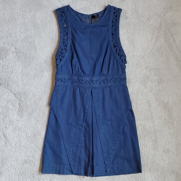 Free People Dresses & Skirts - Free People Denim Cutout Mini Dress (Size 0)